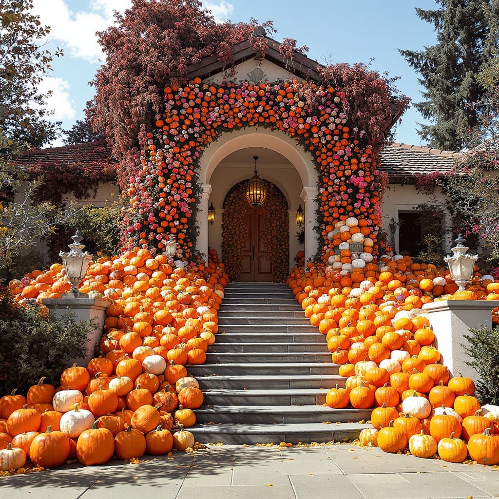 Showstopper Estate Package - 60-80 pumpkins with 2-3 hay bales
