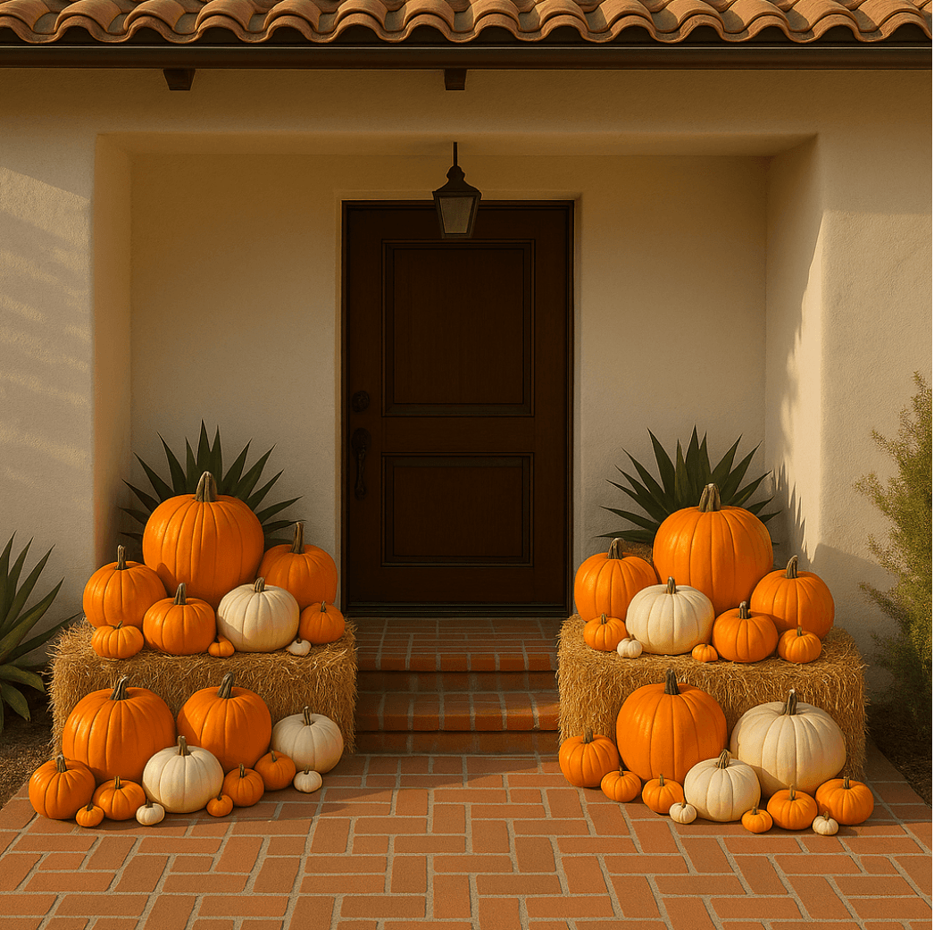 San Jose Pumpkin Spice Steps with Hay Bales